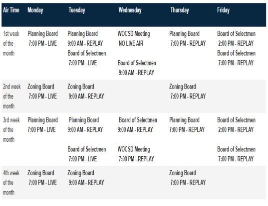 Meeting Air Schedule Image